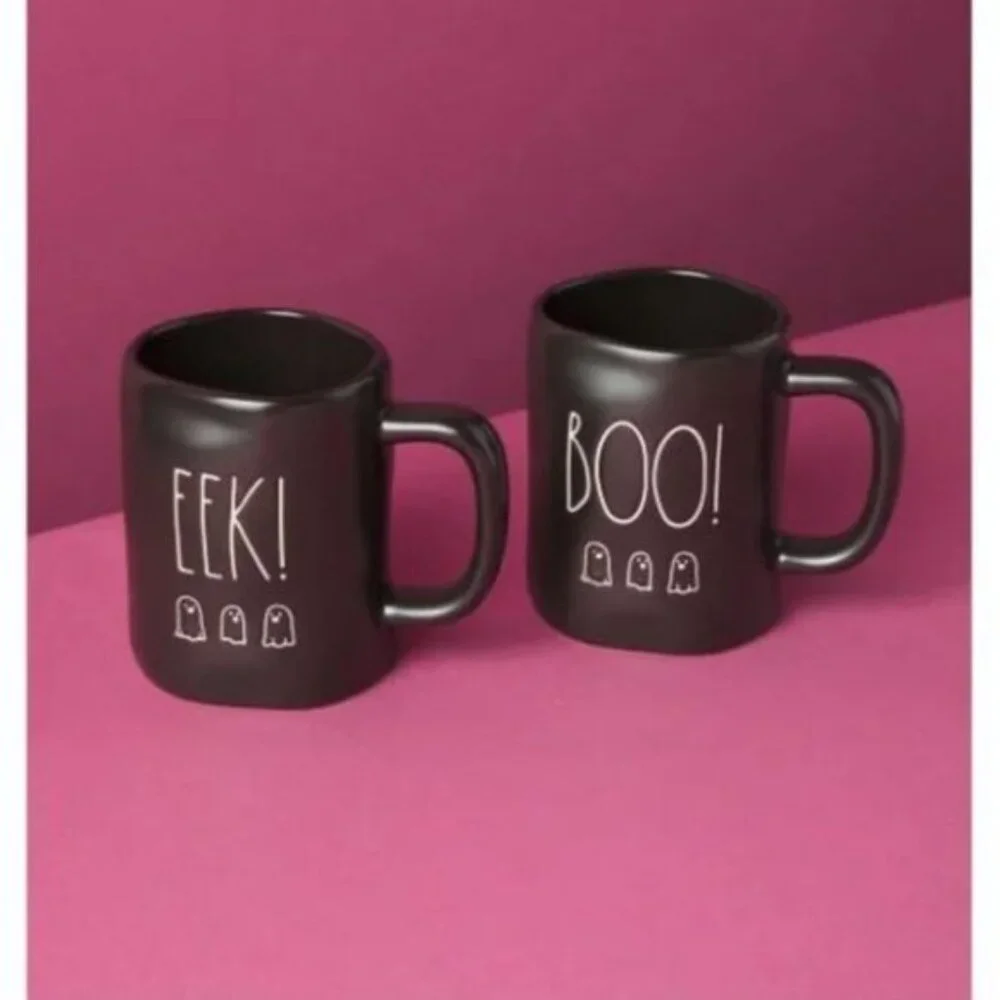 Rae Dunn | 2pk Ceramic Boo And Eek Mug Set Black NWT